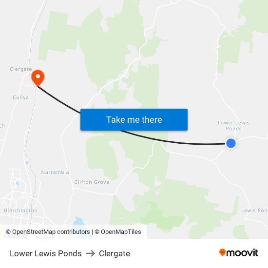 Lower Lewis Ponds to Clergate map