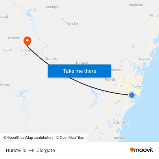 Hurstville to Clergate map