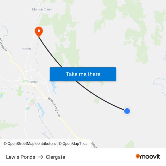 Lewis Ponds to Clergate map