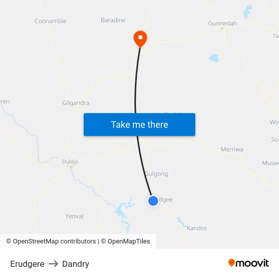 Erudgere to Dandry map