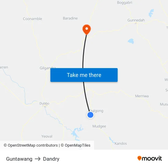 Guntawang to Dandry map