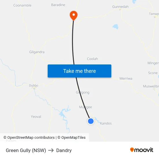 Green Gully (NSW) to Dandry map