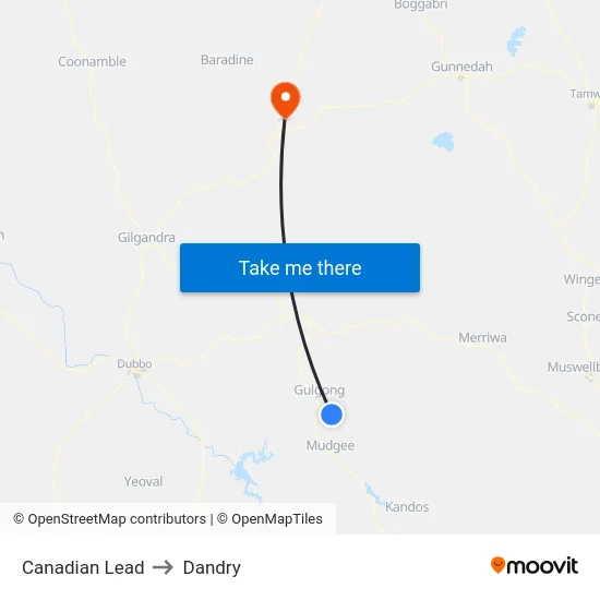 Canadian Lead to Dandry map