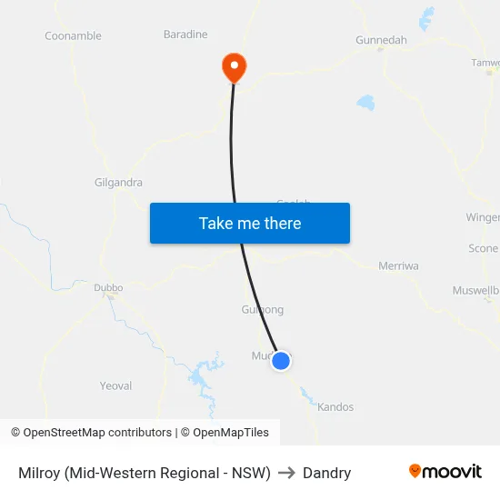 Milroy (Mid-Western Regional - NSW) to Dandry map