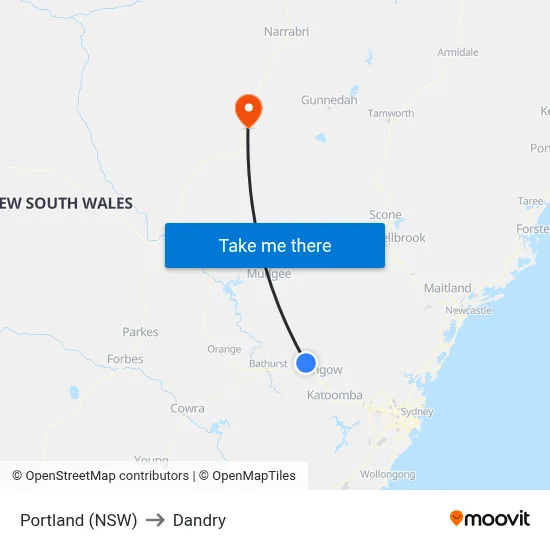 Portland (NSW) to Dandry map