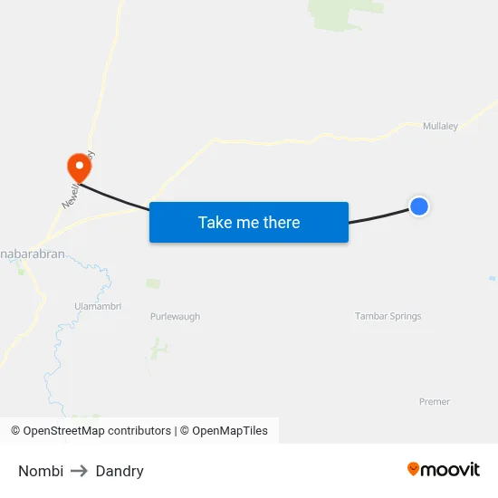 Nombi to Dandry map