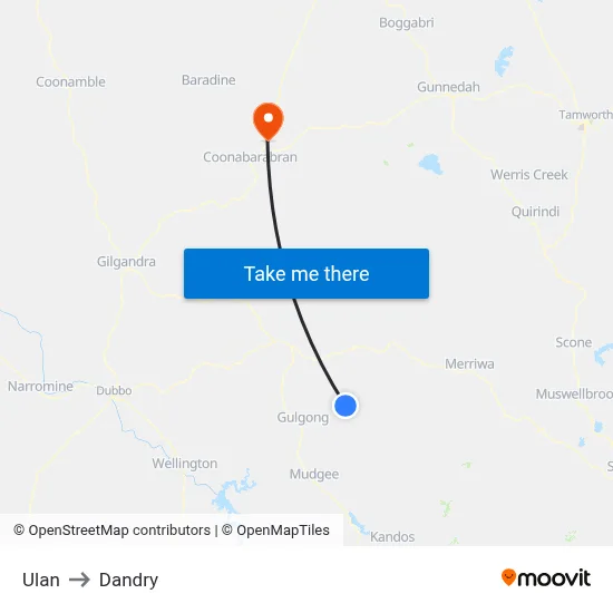 Ulan to Dandry map