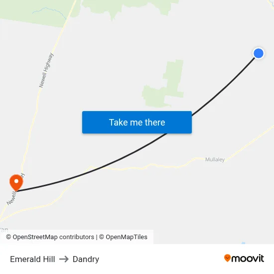 Emerald Hill to Dandry map