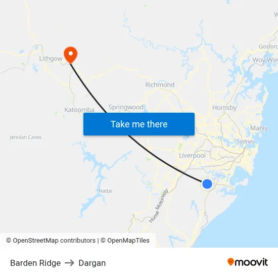 Barden Ridge to Dargan map