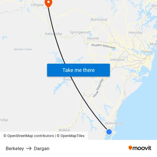 Berkeley to Dargan map