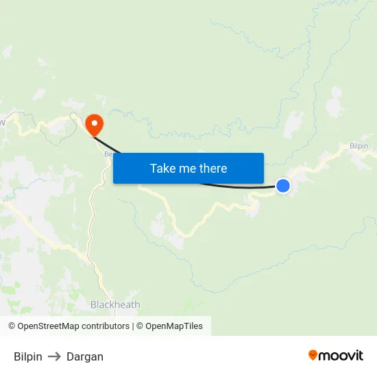 Bilpin to Dargan map