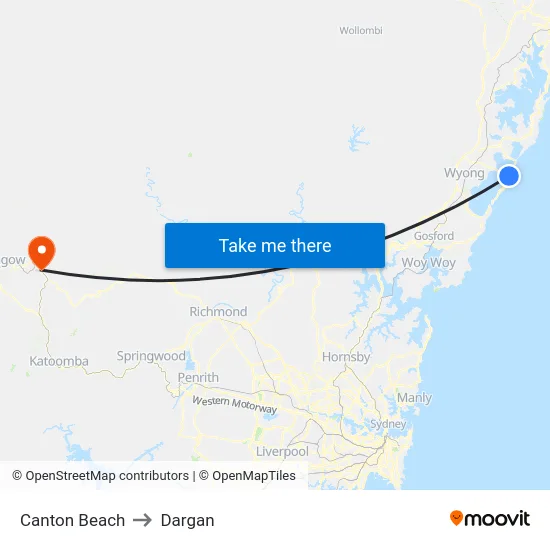 Canton Beach to Dargan map