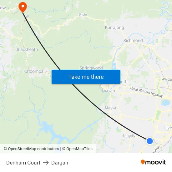 Denham Court to Dargan map