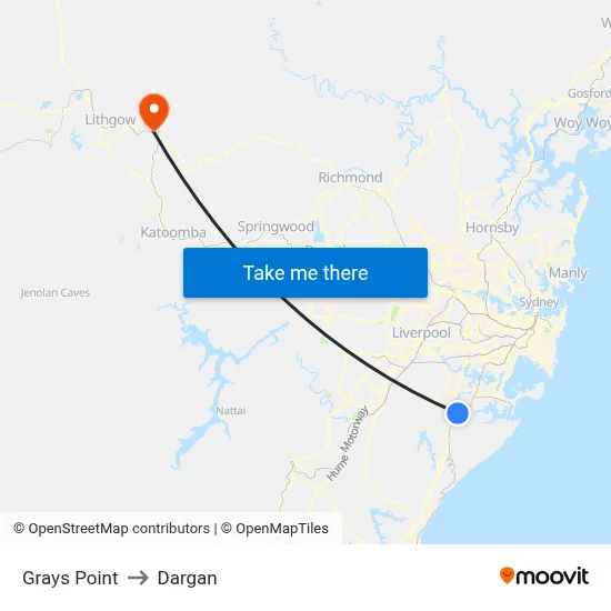 Grays Point to Dargan map