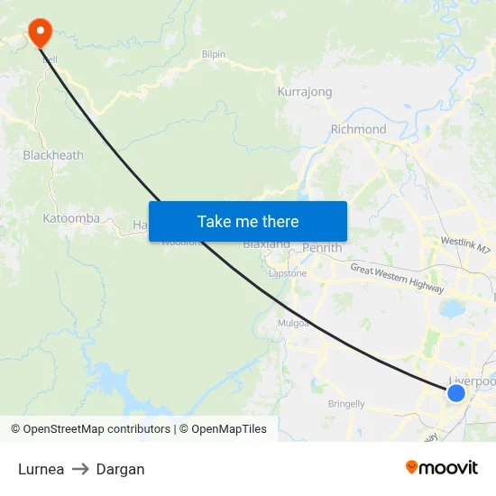 Lurnea to Dargan map