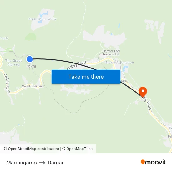 Marrangaroo to Dargan map