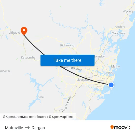 Matraville to Dargan map