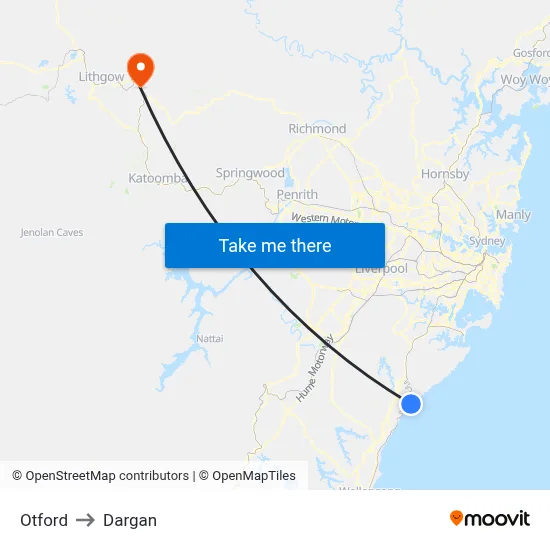 Otford to Dargan map