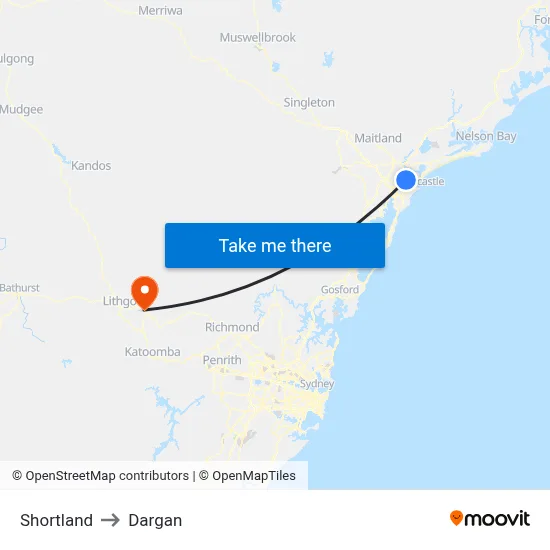 Shortland to Dargan map
