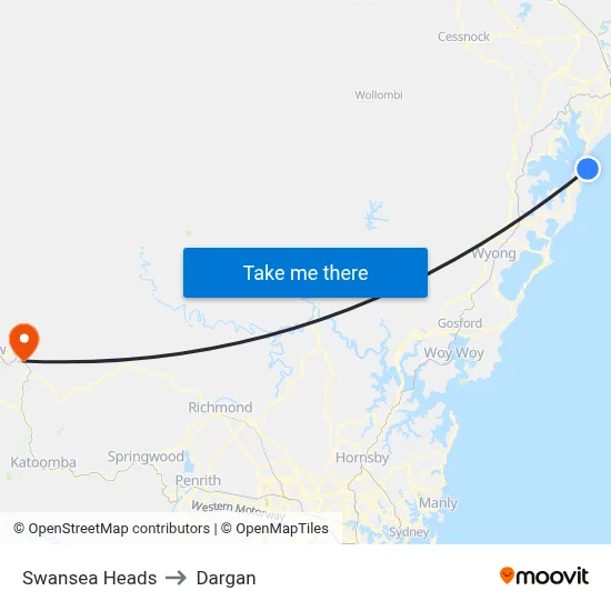 Swansea Heads to Dargan map