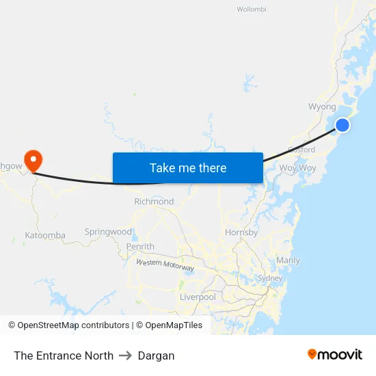 The Entrance North to Dargan map