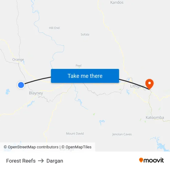 Forest Reefs to Dargan map