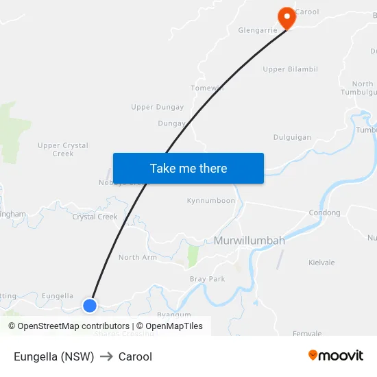 Eungella (NSW) to Carool map