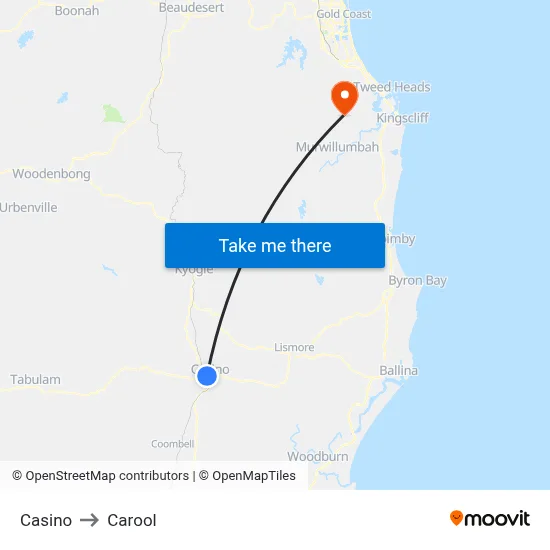 Casino to Carool map