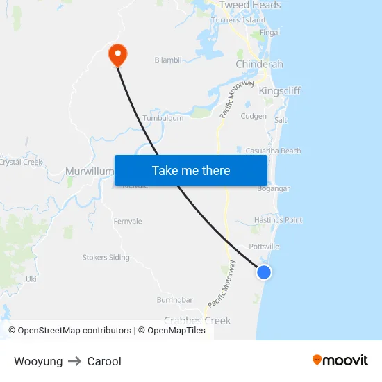 Wooyung to Carool map