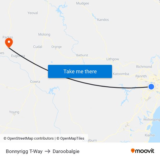 Bonnyrigg T-Way to Daroobalgie map