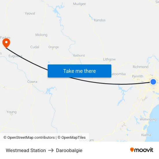 Westmead Station to Daroobalgie map