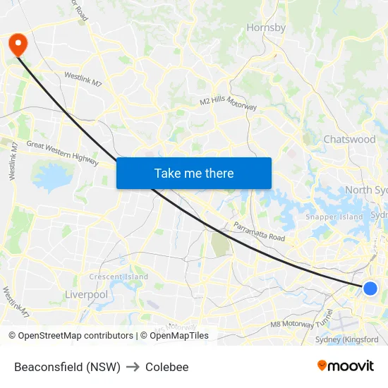 Beaconsfield (NSW) to Colebee map