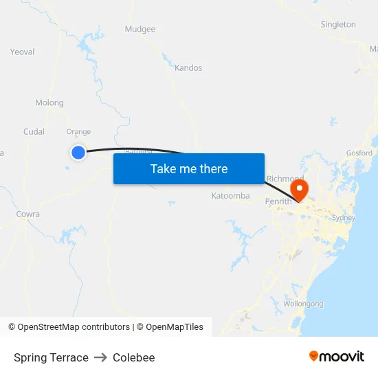 Spring Terrace to Colebee map