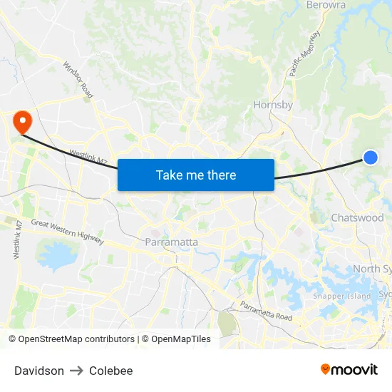 Davidson to Colebee map