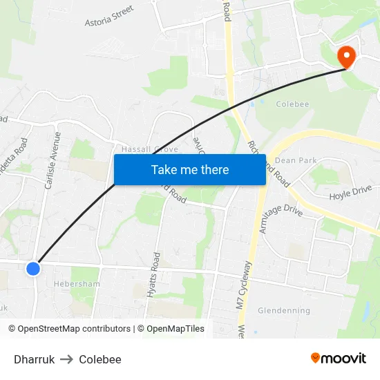 Dharruk to Colebee map