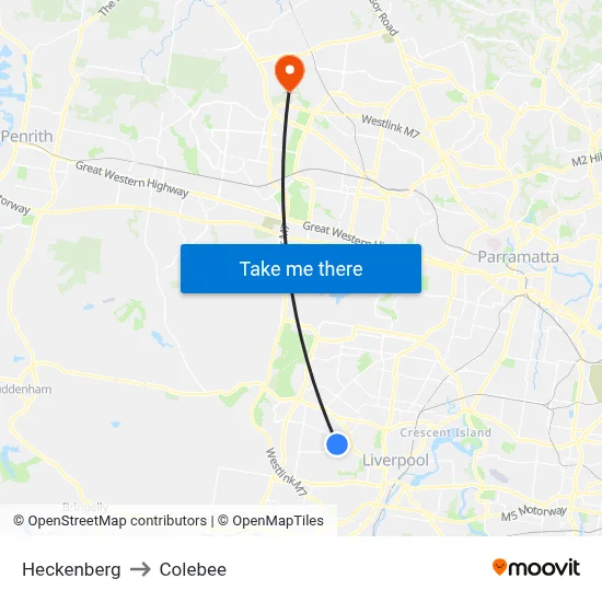 Heckenberg to Colebee map