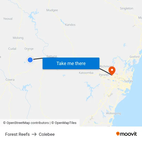 Forest Reefs to Colebee map