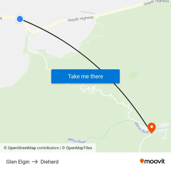Glen Elgin to Diehard map