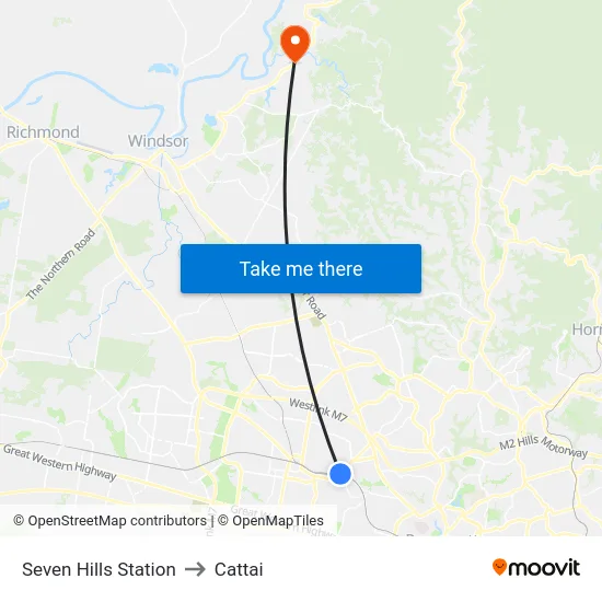 Seven Hills Station to Cattai map