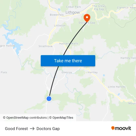 Good Forest to Doctors Gap map