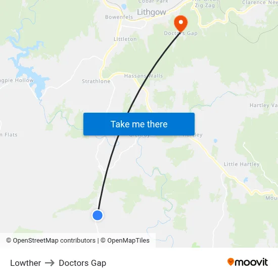 Lowther to Doctors Gap map