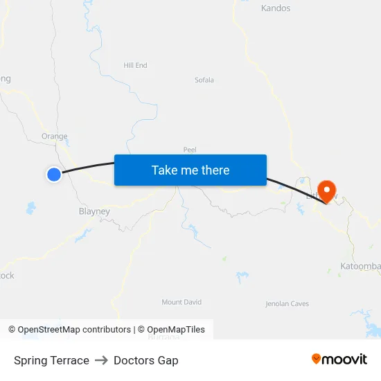 Spring Terrace to Doctors Gap map