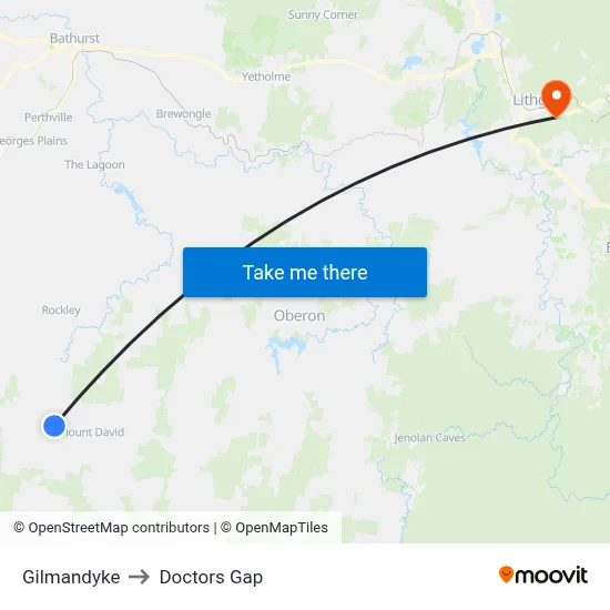 Gilmandyke to Doctors Gap map