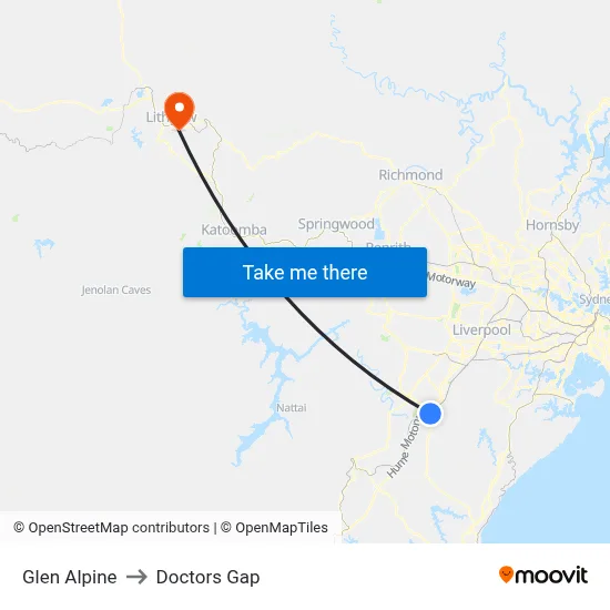 Glen Alpine to Doctors Gap map