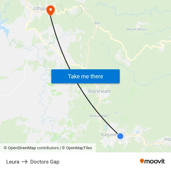 Leura to Doctors Gap map