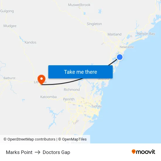 Marks Point to Doctors Gap map