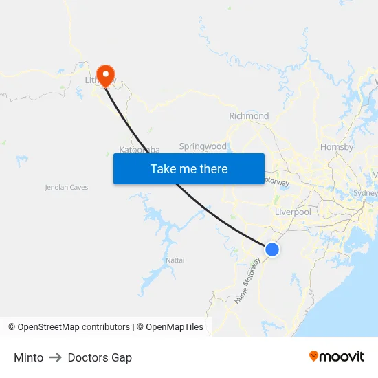 Minto to Doctors Gap map