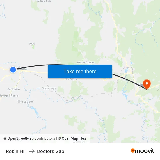 Robin Hill to Doctors Gap map