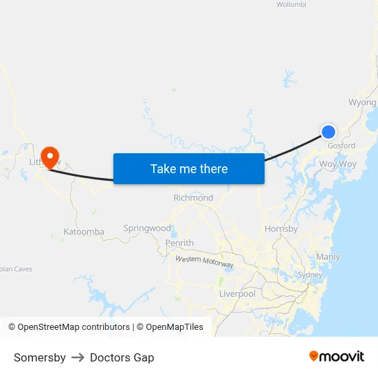 Somersby to Doctors Gap map