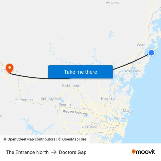 The Entrance North to Doctors Gap map